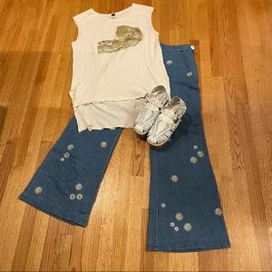 We The Free Embroidered Golden Wave Tunic